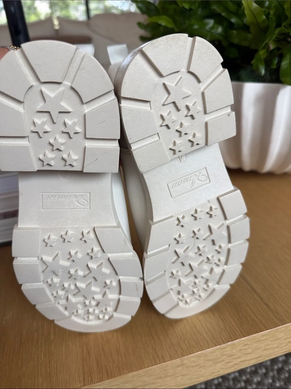 Chelsea Lug Booties in Off-White